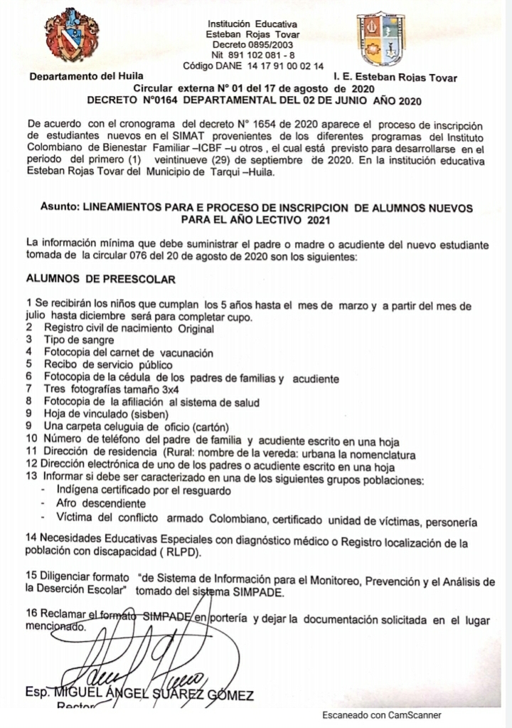INSCRIPCIÓN PREESCOLAR 2021